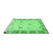 Sideview of Machine Washable Oriental Emerald Green Traditional Area Rugs, wshabs3941emgrn