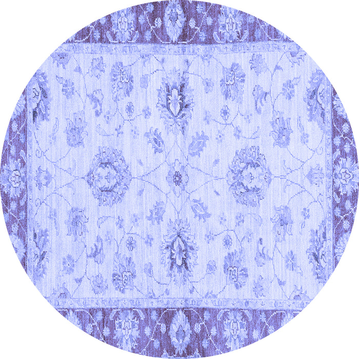 Round Oriental Blue Traditional Rug, abs3941blu