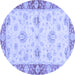 Round Oriental Blue Traditional Rug, abs3941blu