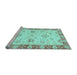 Sideview of Machine Washable Oriental Light Blue Traditional Rug, wshabs3941lblu