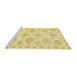 Sideview of Machine Washable Abstract Mustard Yellow Rug, wshabs3942