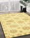 Machine Washable Abstract Mustard Yellow Rug in a Family Room, wshabs3942