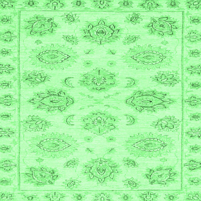 Square Machine Washable Oriental Emerald Green Traditional Area Rugs, wshabs3942emgrn