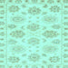 Square Oriental Light Blue Traditional Rug, abs3942lblu