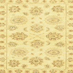 Square Abstract Mustard Yellow Oriental Rug, abs3942
