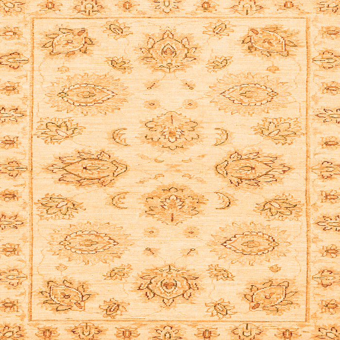 Square Machine Washable Oriental Orange Traditional Area Rugs, wshabs3942org