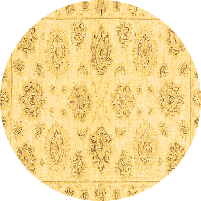 Round Machine Washable Oriental Brown Traditional Rug, wshabs3942brn