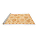 Sideview of Machine Washable Oriental Orange Traditional Area Rugs, wshabs3942org