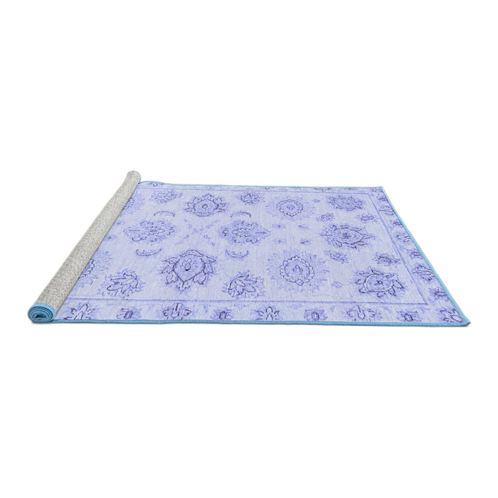 Sideview of Machine Washable Oriental Blue Traditional Rug, wshabs3942blu