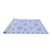 Sideview of Machine Washable Oriental Blue Traditional Rug, wshabs3942blu