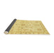 Sideview of Abstract Chrome Gold Yellow Oriental Rug, abs3943