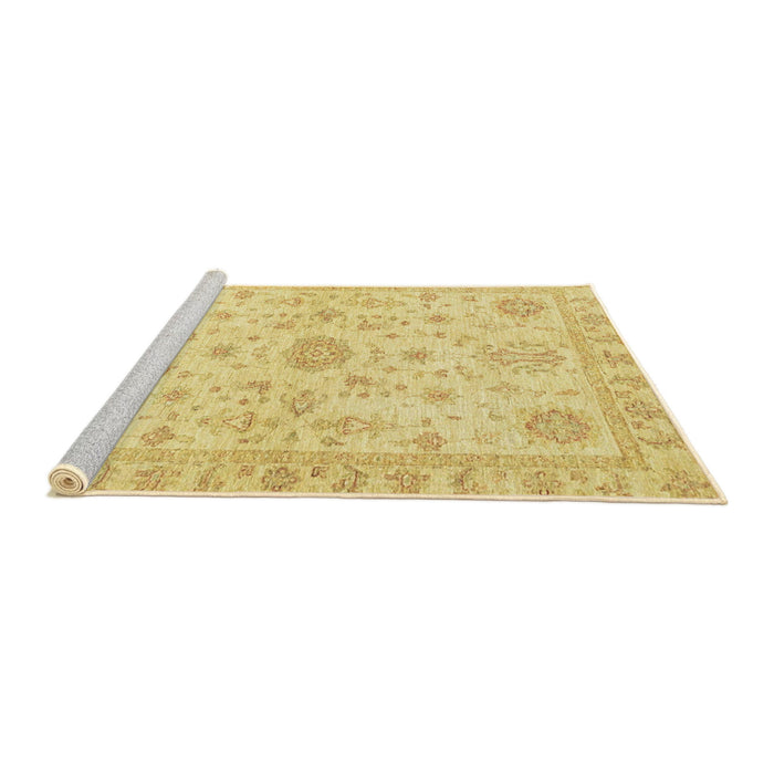Sideview of Machine Washable Abstract Chrome Gold Yellow Rug, wshabs3943