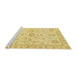 Sideview of Machine Washable Abstract Chrome Gold Yellow Rug, wshabs3943