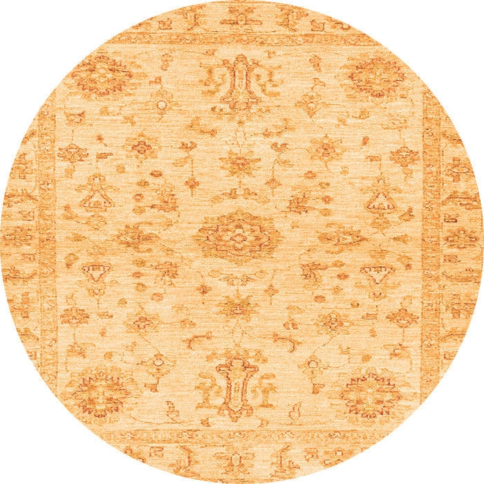 Round Oriental Orange Traditional Rug, abs3943org