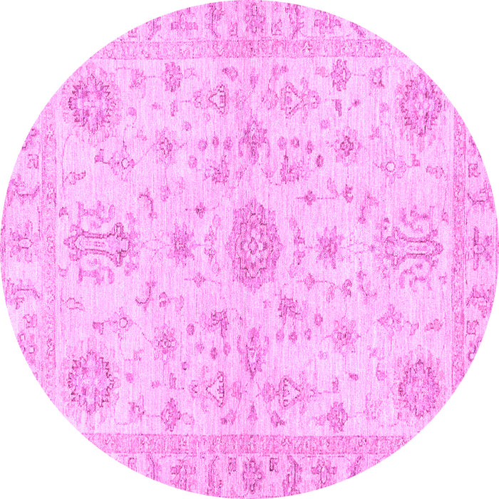 Round Machine Washable Oriental Purple Traditional Area Rugs, wshabs3943pur