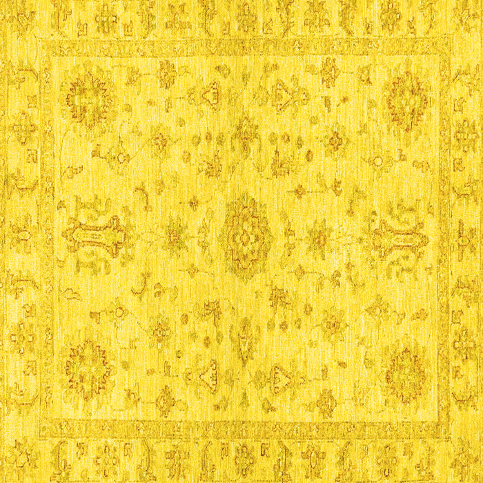 Square Oriental Yellow Traditional Rug, abs3943yw