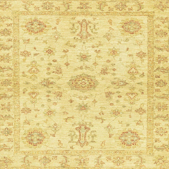 Square Abstract Chrome Gold Yellow Oriental Rug, abs3943