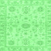 Square Machine Washable Oriental Emerald Green Traditional Area Rugs, wshabs3943emgrn