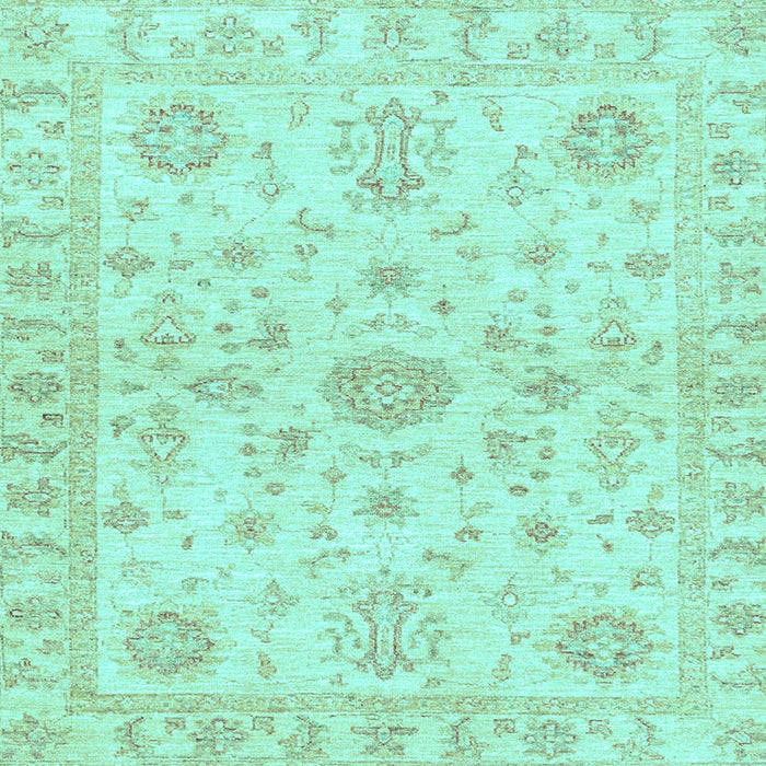 Square Machine Washable Oriental Light Blue Traditional Rug, wshabs3943lblu