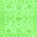 Square Machine Washable Oriental Green Traditional Area Rugs, wshabs3943grn