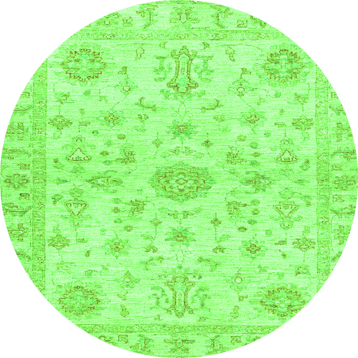 Round Oriental Green Traditional Rug, abs3943grn