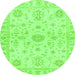 Round Oriental Green Traditional Rug, abs3943grn