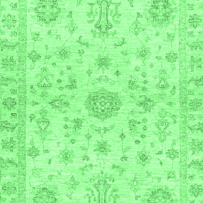 Machine Washable Oriental Emerald Green Traditional Area Rugs, wshabs3943emgrn