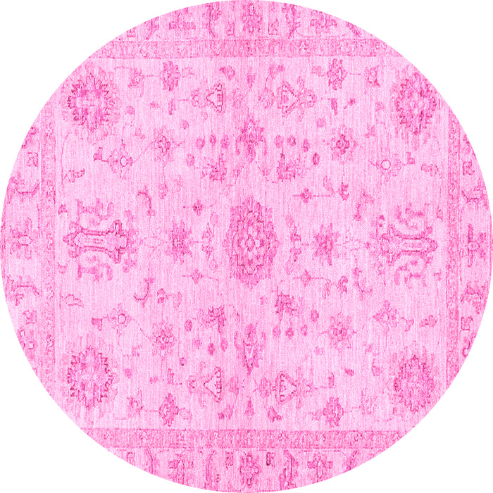 Round Oriental Pink Traditional Rug, abs3943pnk