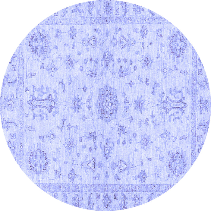 Round Oriental Blue Traditional Rug, abs3943blu