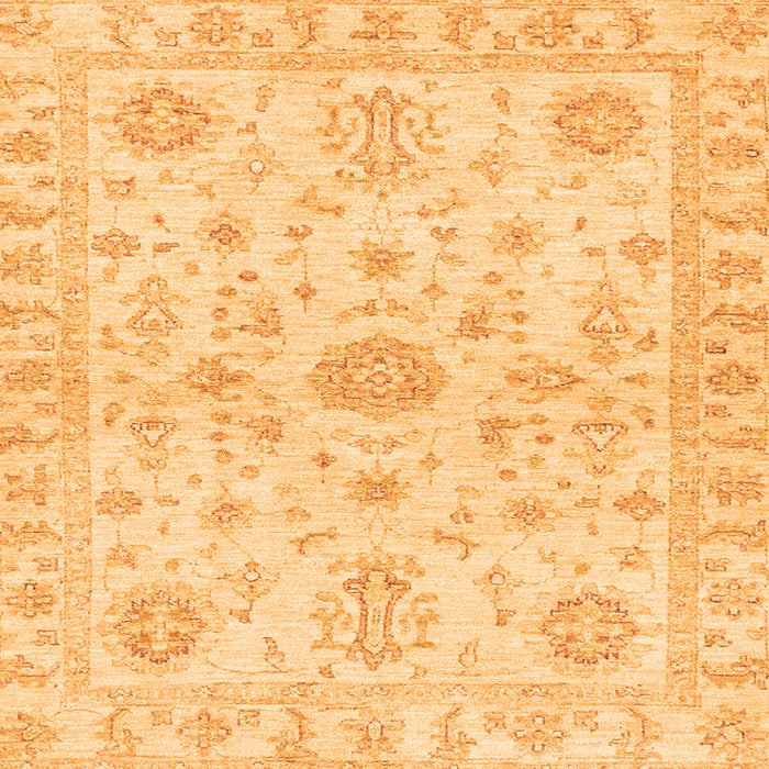Square Machine Washable Oriental Orange Traditional Area Rugs, wshabs3943org