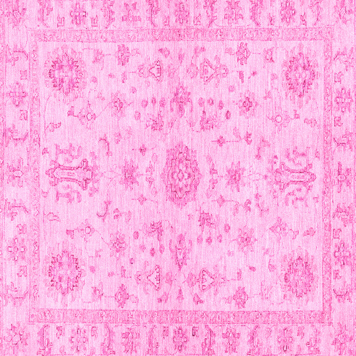 Square Machine Washable Oriental Pink Traditional Rug, wshabs3943pnk