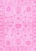 Machine Washable Oriental Pink Traditional Rug, wshabs3943pnk