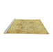 Sideview of Machine Washable Abstract Yellow Rug, wshabs3944