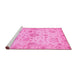 Sideview of Machine Washable Oriental Pink Traditional Rug, wshabs3944pnk