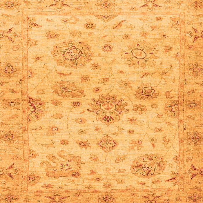 Square Machine Washable Oriental Orange Traditional Area Rugs, wshabs3944org