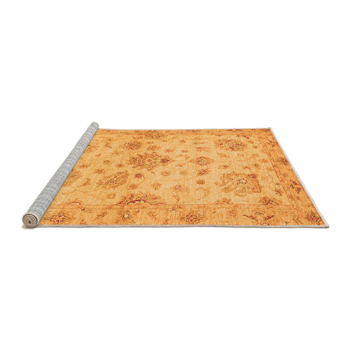 Sideview of Machine Washable Oriental Orange Traditional Area Rugs, wshabs3944org