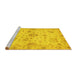 Sideview of Machine Washable Oriental Yellow Traditional Rug, wshabs3944yw