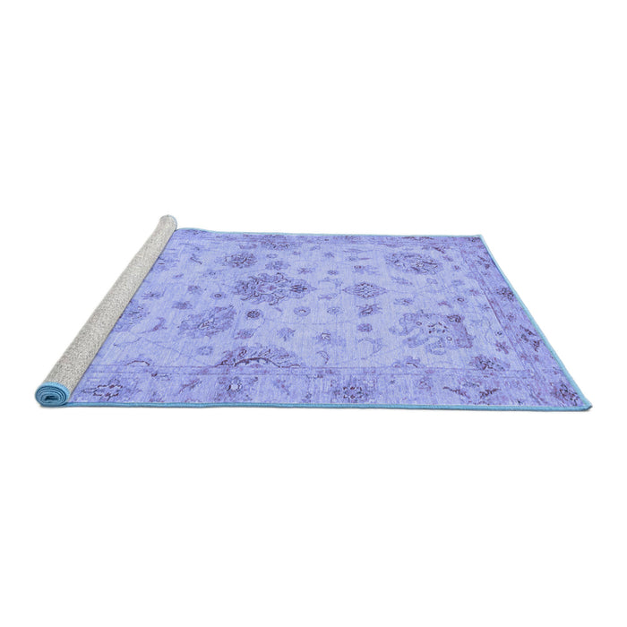 Sideview of Machine Washable Oriental Blue Traditional Rug, wshabs3944blu