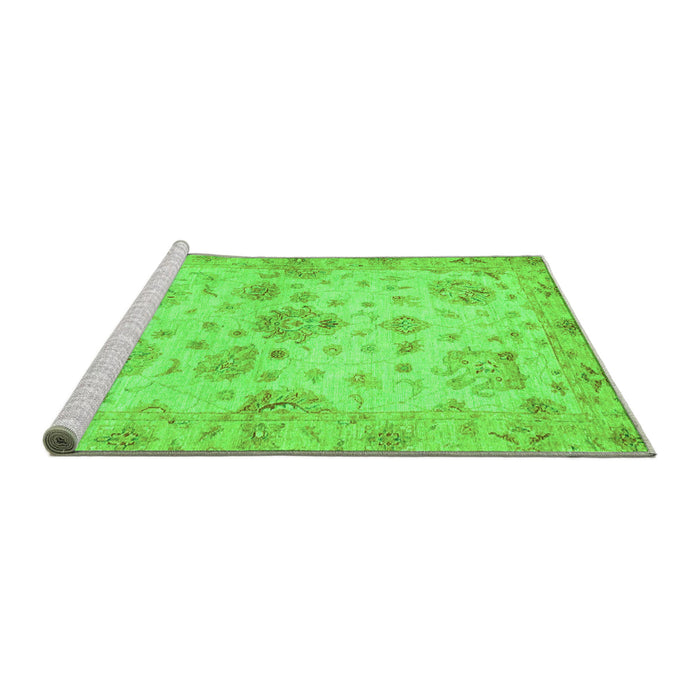 Sideview of Machine Washable Oriental Green Traditional Area Rugs, wshabs3944grn