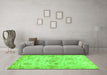 Machine Washable Oriental Green Traditional Area Rugs in a Living Room,, wshabs3944grn