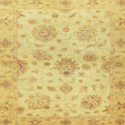 Square Abstract Yellow Oriental Rug, abs3944