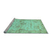 Sideview of Machine Washable Oriental Light Blue Traditional Rug, wshabs3944lblu