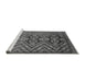 Sideview of Machine Washable Abstract Gray Modern Rug, wshabs3945gry