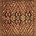 Square Machine Washable Abstract Brown Modern Rug, wshabs3945brn