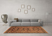 Machine Washable Abstract Brown Modern Rug in a Living Room,, wshabs3945brn