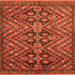 Square Abstract Orange Modern Rug, abs3945org