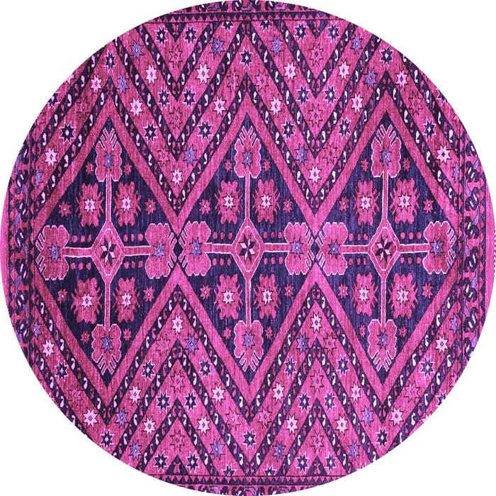 Round Machine Washable Abstract Purple Modern Area Rugs, wshabs3945pur