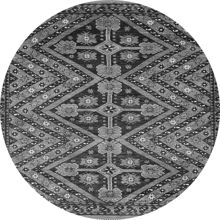 Round Machine Washable Abstract Gray Modern Rug, wshabs3945gry