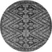 Round Machine Washable Abstract Gray Modern Rug, wshabs3945gry