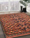 Abstract Saffron Red Modern Rug in Family Room, abs3945